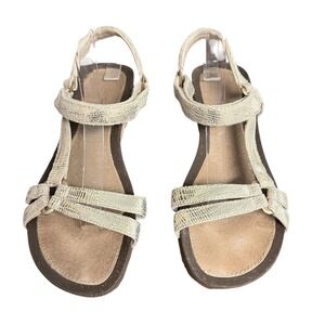 Teva Ventura Wedge Sandals Champagne Gold Metallic Animal Print Size‎ 8.5